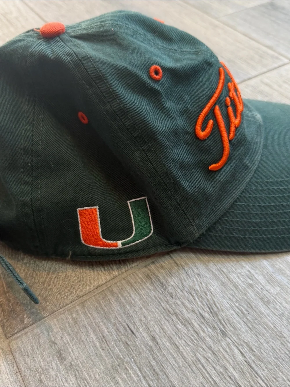 Titleist University of Miami Hurricanes Golf Hat Cap Green Orange Strapback Twin